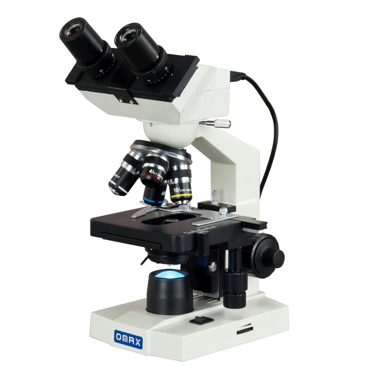 40X-2000X Digital LED Compound Microscope with Built-in 1.3MP Camera and Double Layer Mechanical Stage V411