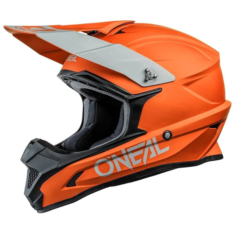 Matt Orange Grey Solid Cross Helmet A94789