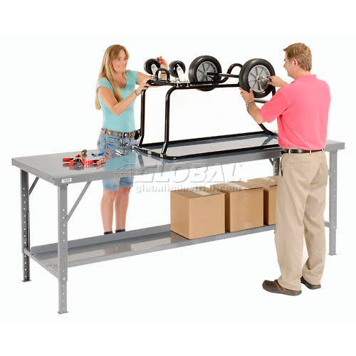 Heavy-Duty Steel Top Workbench - Gray C35569