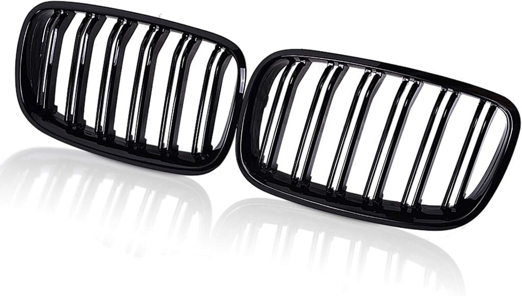 Pair Front Kidney Grille Glossy Black Pack of 2 S2630