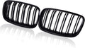 Pair Front Kidney Grille Glossy Black Pack of 2 S2630