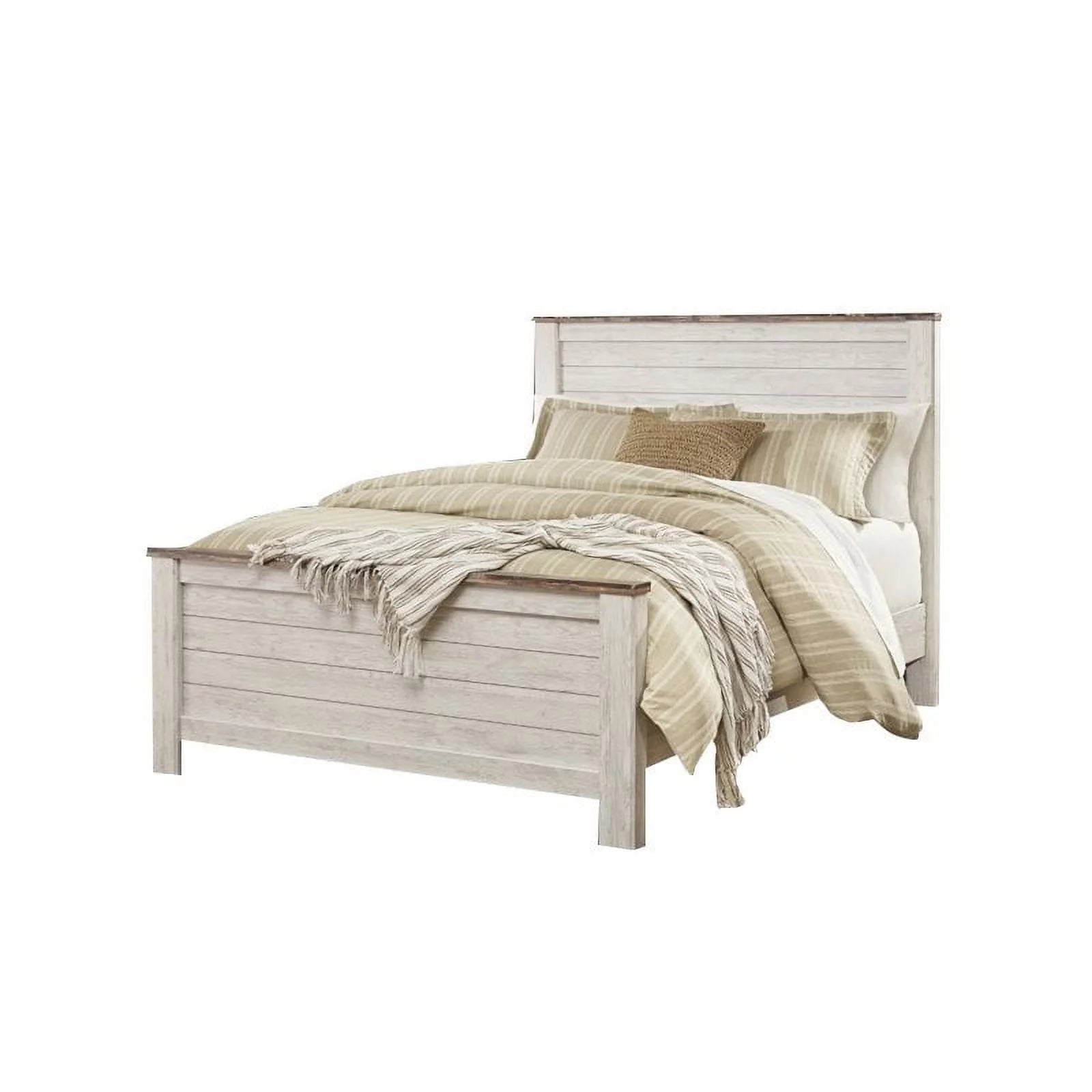Whitewash Queen Panel Bed L332154