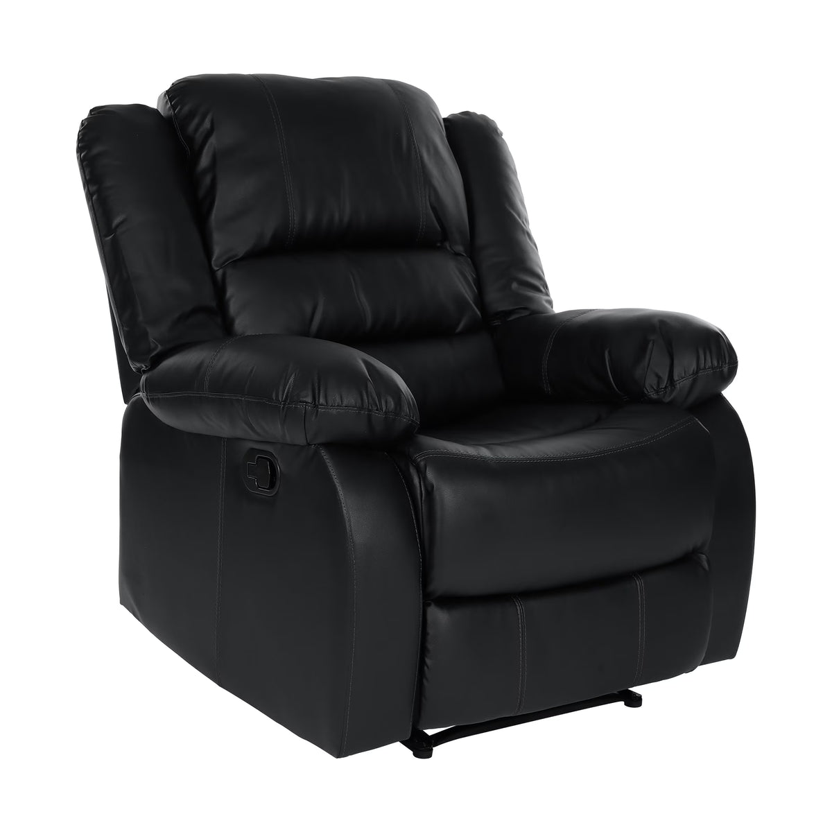 Black Faux Leather Reclining Chair D554