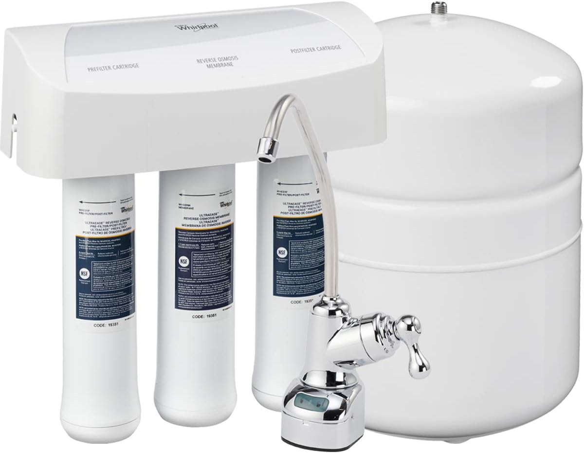 Reverse Osmosis Filtration System With Chrome Faucet, White L300035