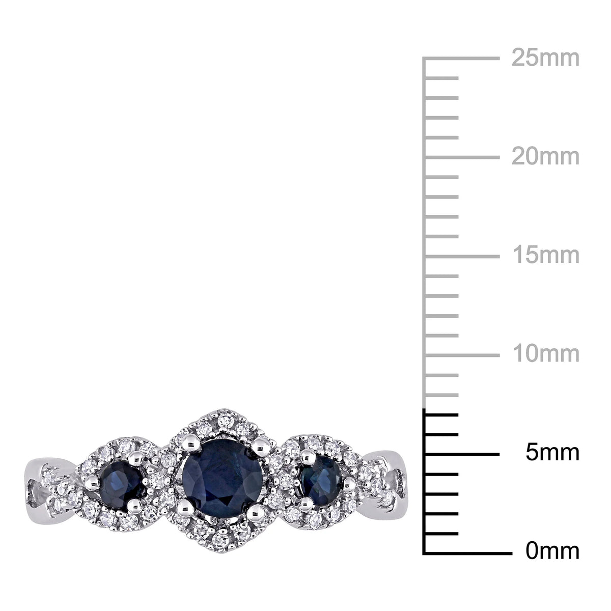 10k White Gold Sapphire Diamond Engagement Ring C585
