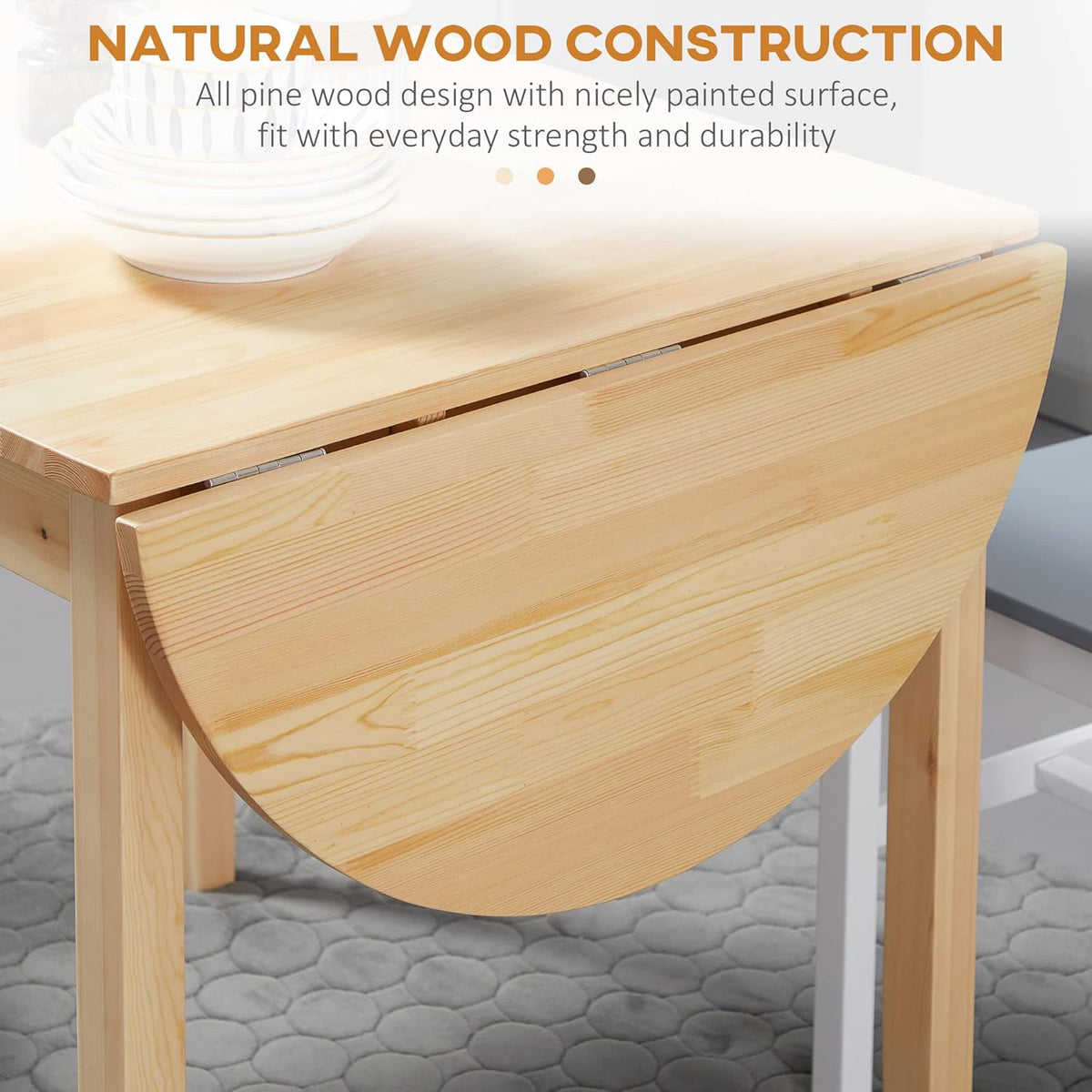 Solid Wood Drop Leaf Dining Table V883738