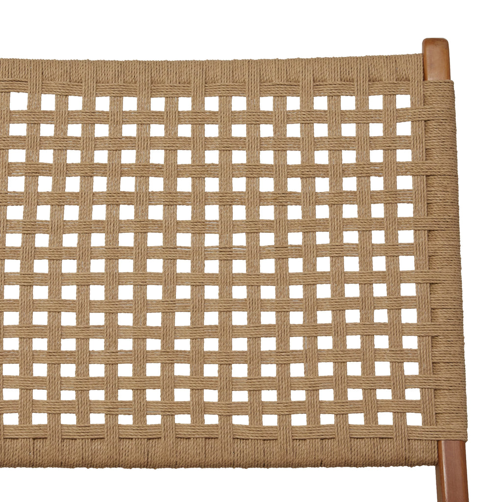 Brown Wood Handmade Woven Lounge Chair Q563899