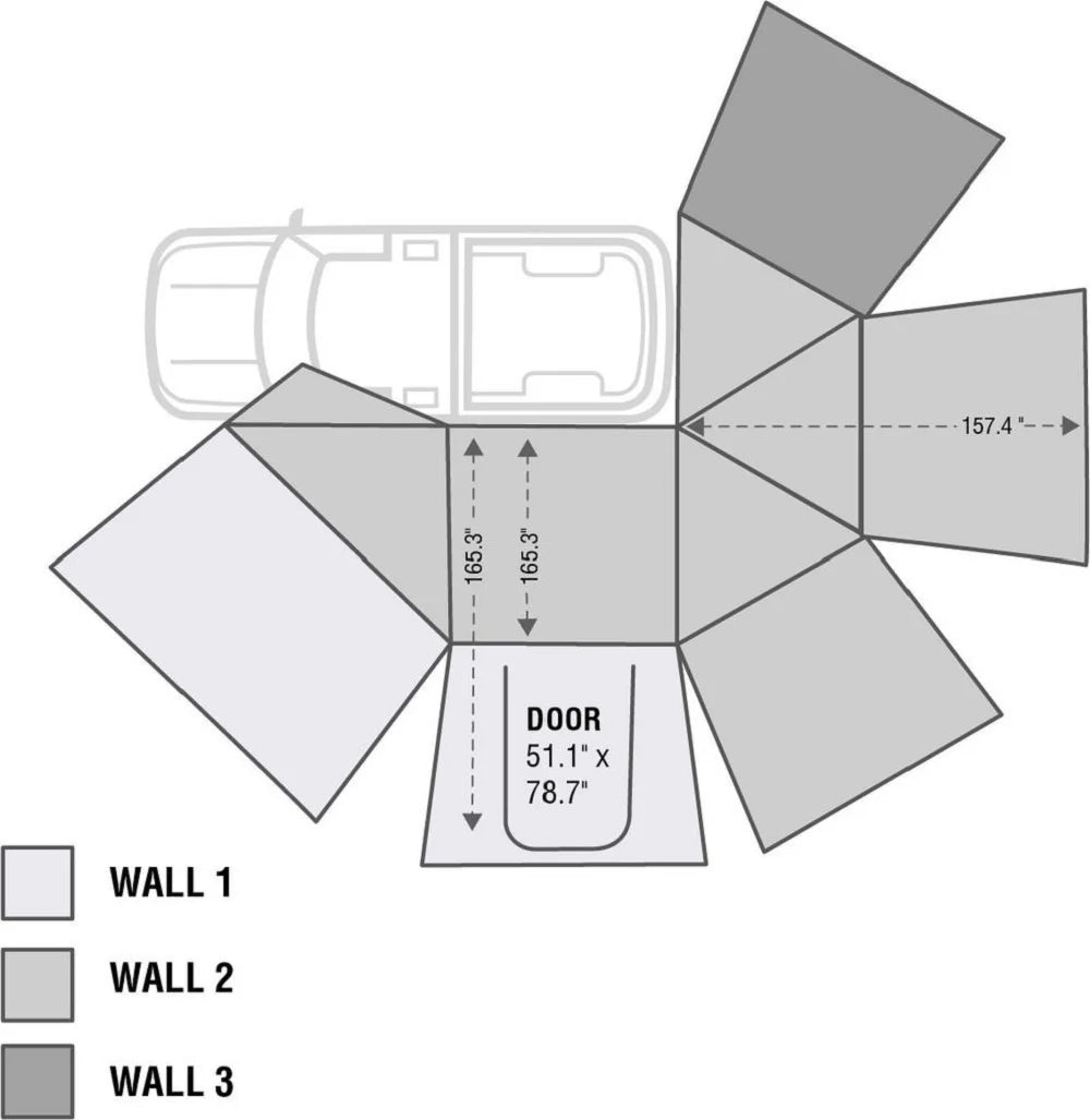 270 Degree Awning Side Wall 1 With Door & Window Driver Side D685