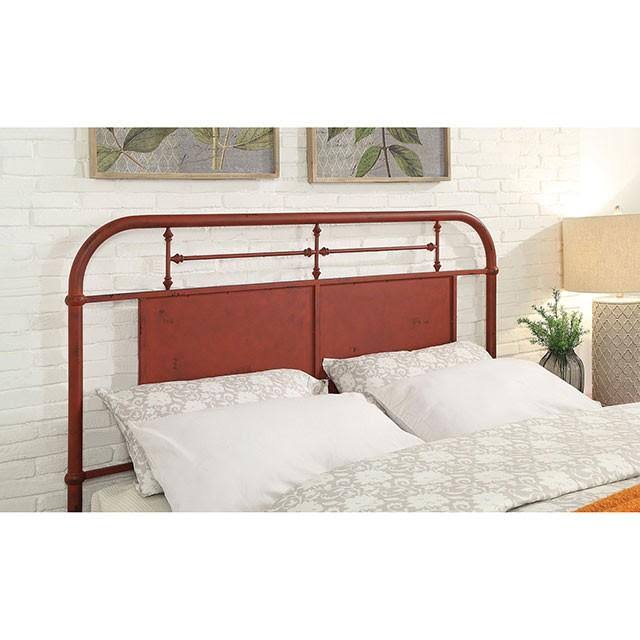 Distressed Red Cal King Bed K6459