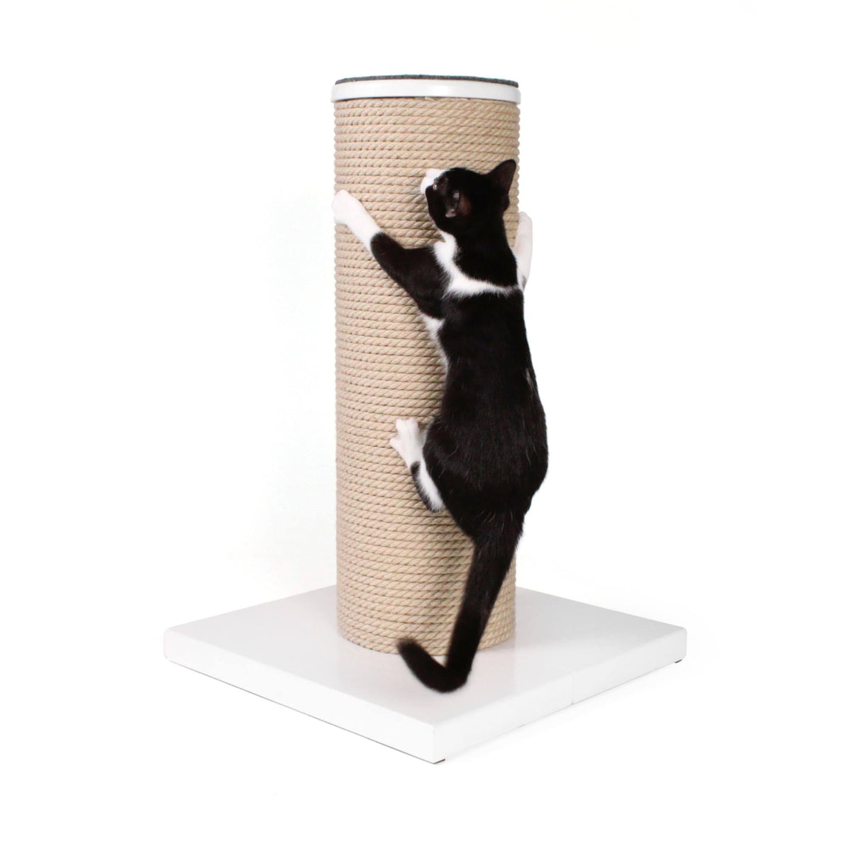 Oversized Jute Cat Scratcher and Perch, White N6854