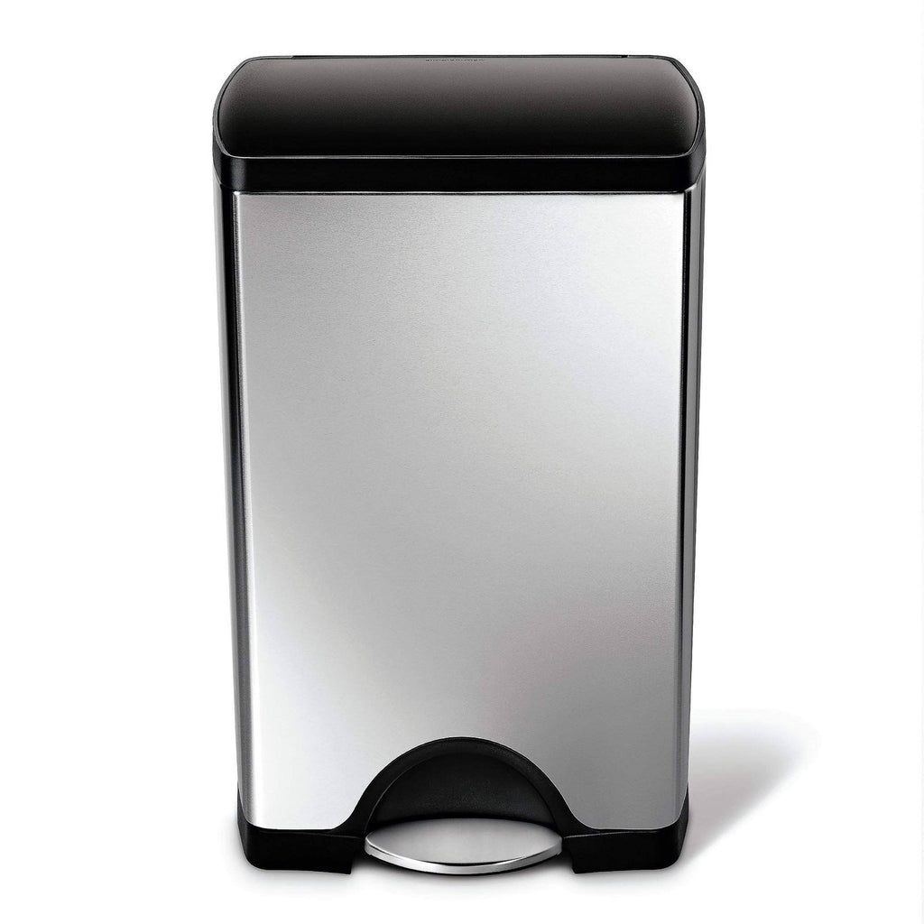 Stainless Steel Rectangular Step Trash Can, 38 L F815189