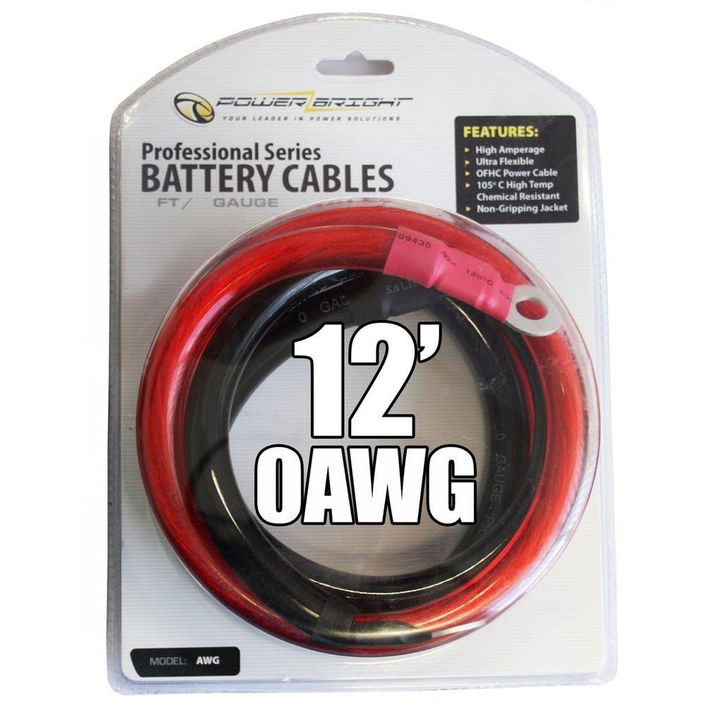 0 Gauge 12 Foot Battery Cables E52979