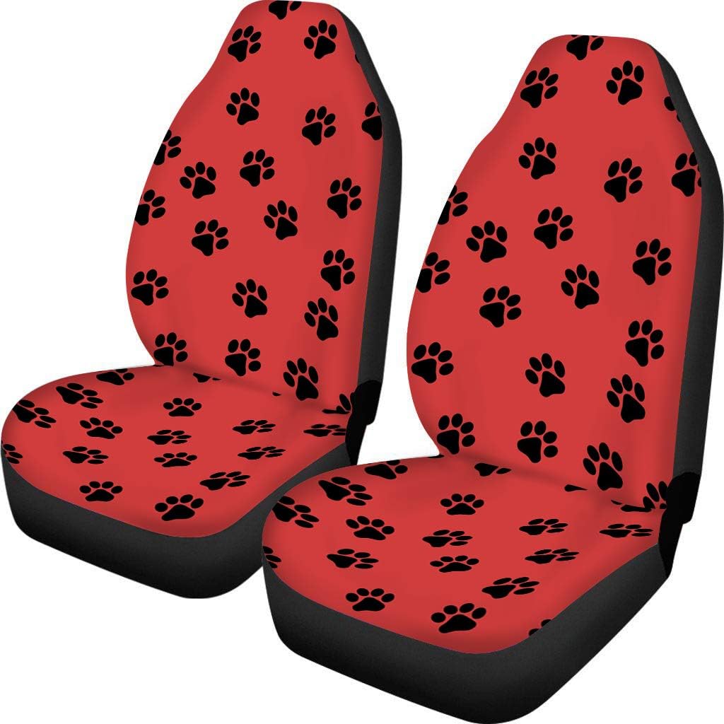 Set of 2 Brown Cow Fur Print Car Seat Covers V41720