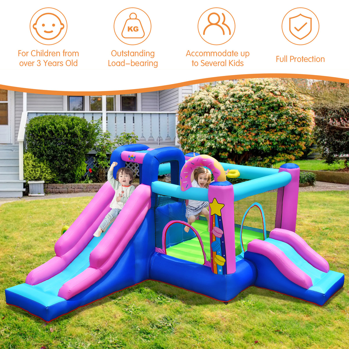 Inflatable Bounce Castle Dual Slides Jumping Bouncer P73293