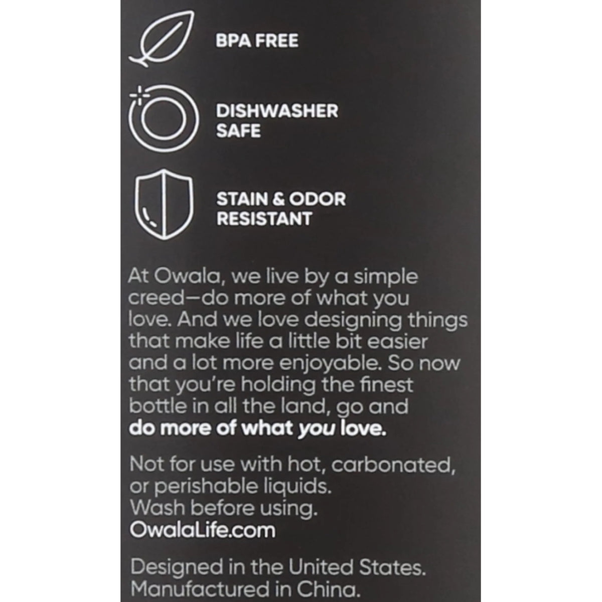 Black Stainless Steel Water Bottle 19oz I866619