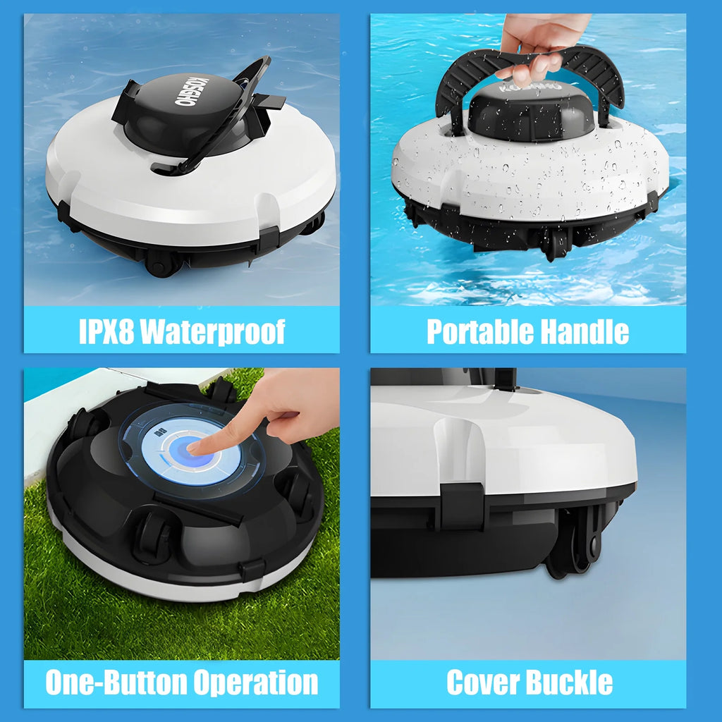 Cordless Robotic Pool Cleaner with Dual-Motor J3531