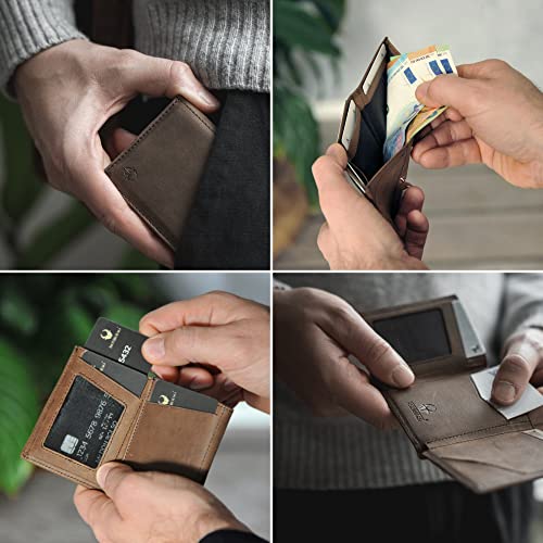 Slim Genuine Leather Wallet with RFID Protection T34361