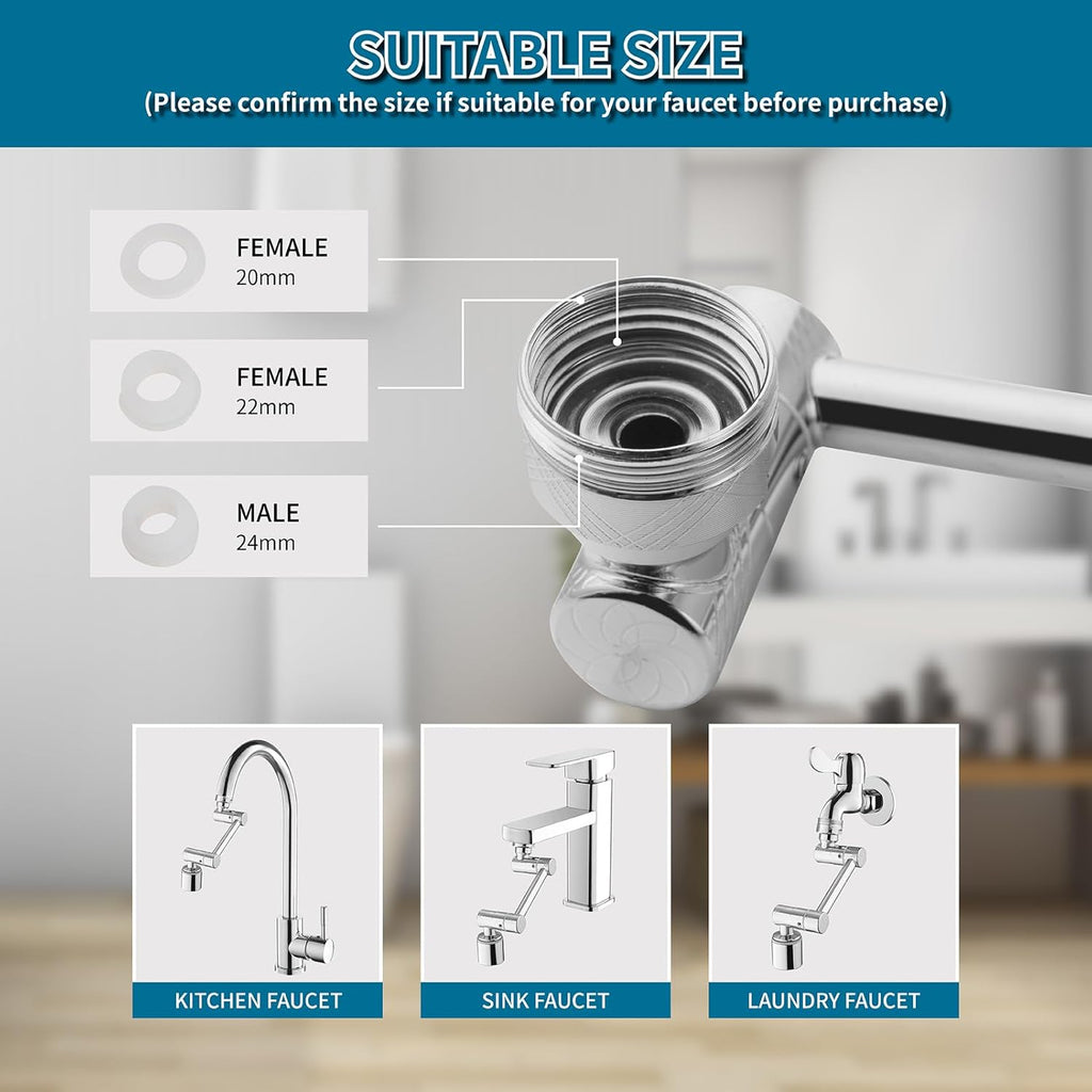 1080° Rotating Faucet Extender 2-Mode Sprayer Faucet Head H85389