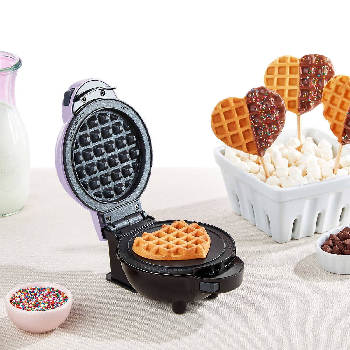 Mini Waffle Maker with Removable Plates W35699