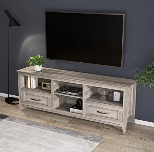 70" Wood TV Stand with 2 Drawers and 4 Storage Compartments S83179