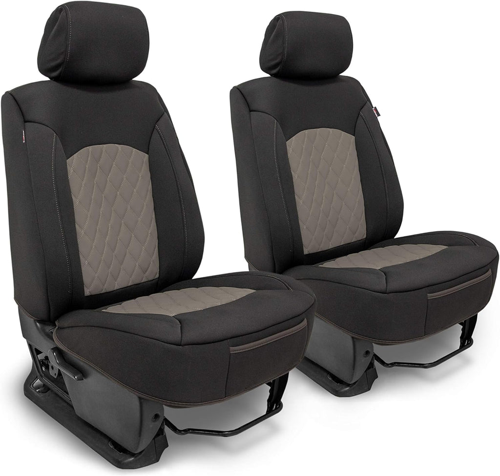Charcoal & Black Diamond Stitch Pattern Neoprene Universal Seat Covers G894