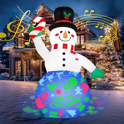 6 FT Tall Christmas Inflatables Snowman with Built-in LEDs K8414