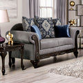 Grey Chenille Rolled Arms Loveseat W427