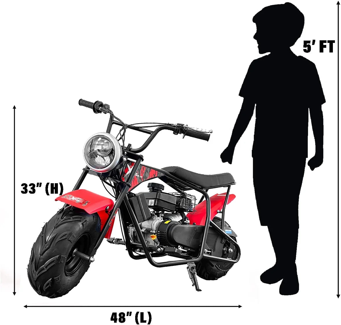 Red/Black 99cc Mini Bike Gas Powered Motorcycle T742