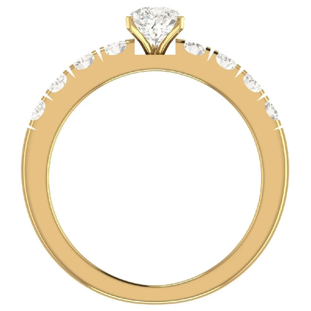 Pear Cut Solitaire Diamond Ring 14K Gold 1.20 Carat R207241