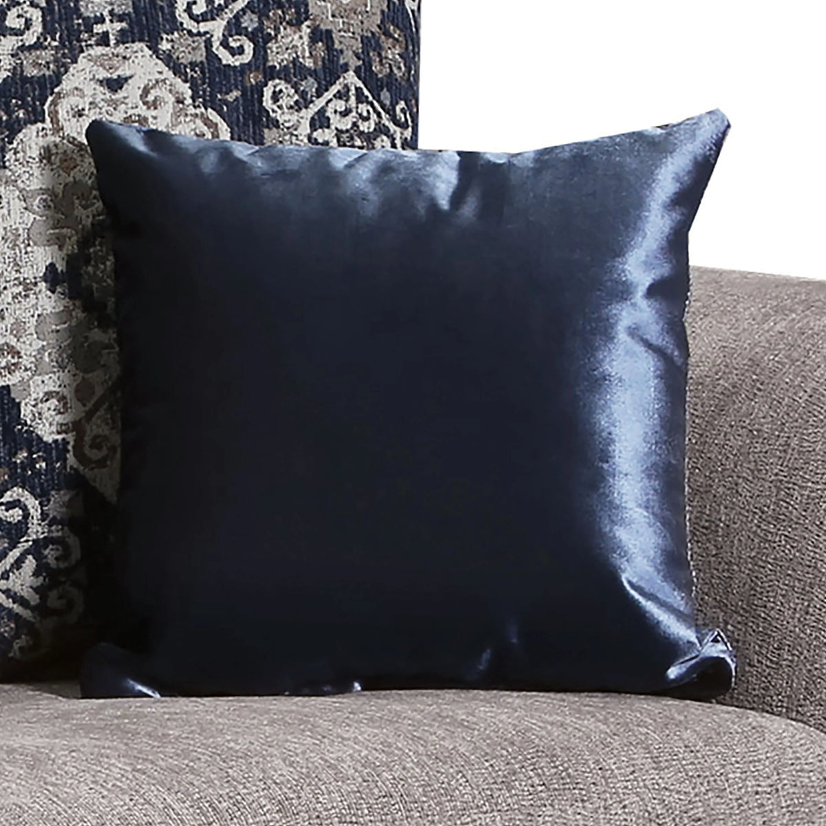 Grey Chenille Rolled Arms Loveseat W427