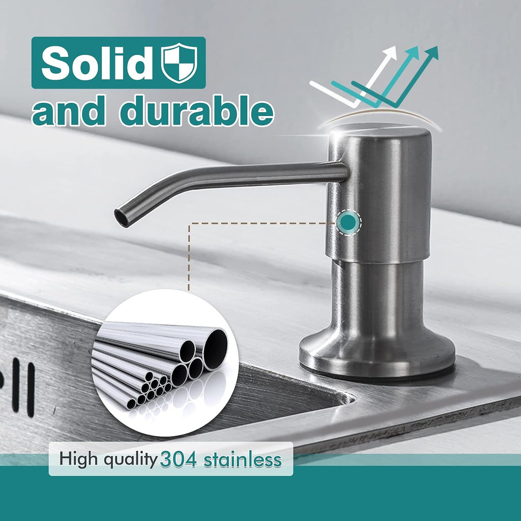 Single Handle High Arc Brushed Nickel Pull Out Kitchen Faucet with Soap Dispenser G460268