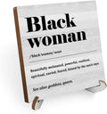 Black Wood Sign Desk Decor with Wooden Stand W91202