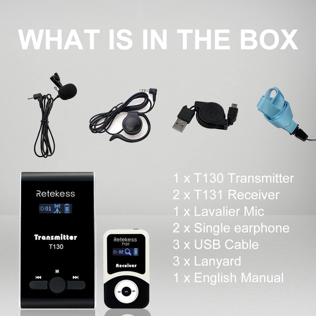 Wireless Tour Guide System, 1 Transmitter 2 Receivers V9918