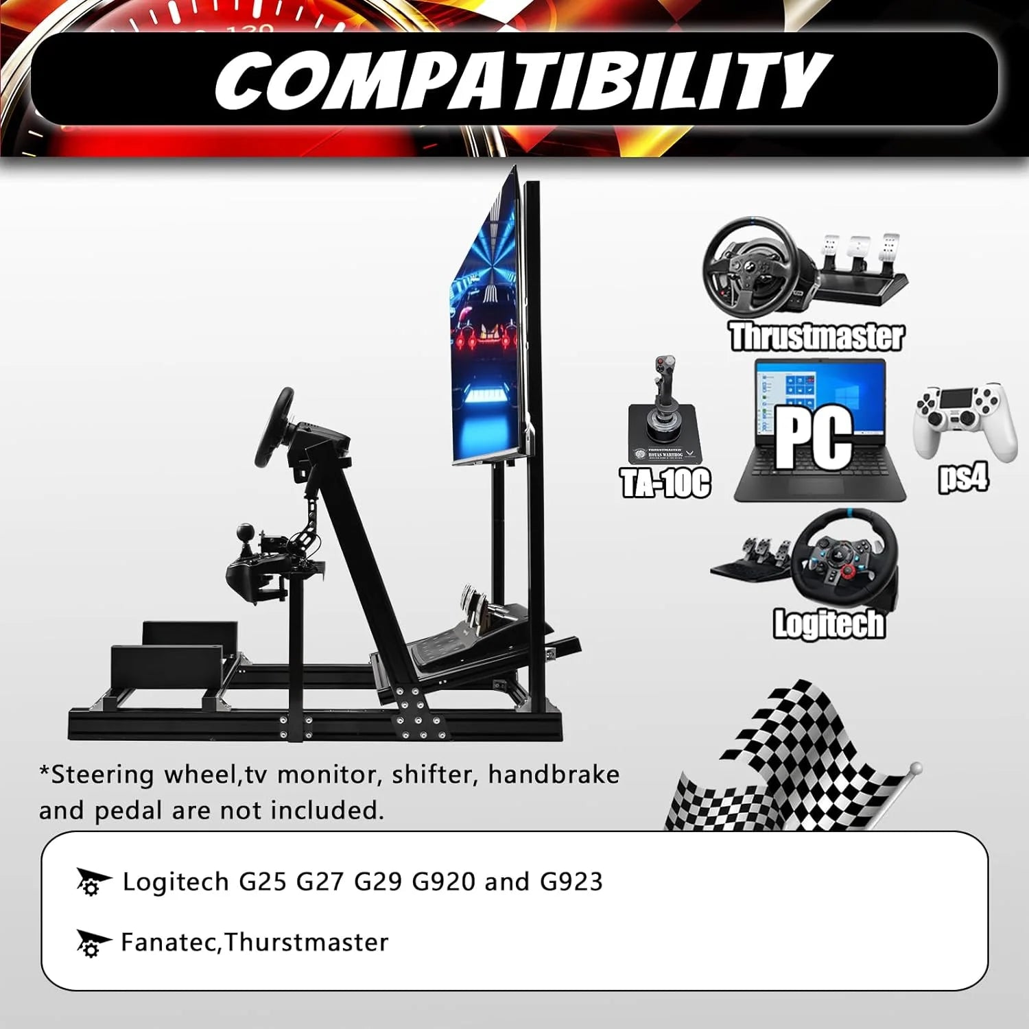 Racing Simulator Cockpit with Display Bracket M4731