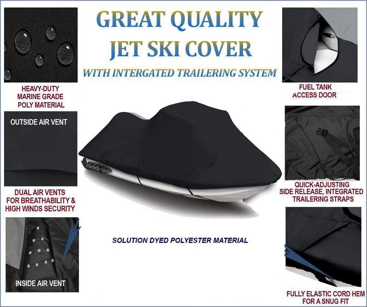 Black 600 Denier JetSki Cover M128