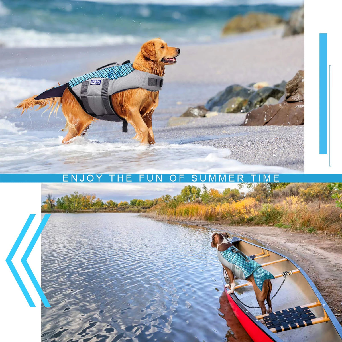 Reflective Dog Life Jacket with Rescue Handle W625539