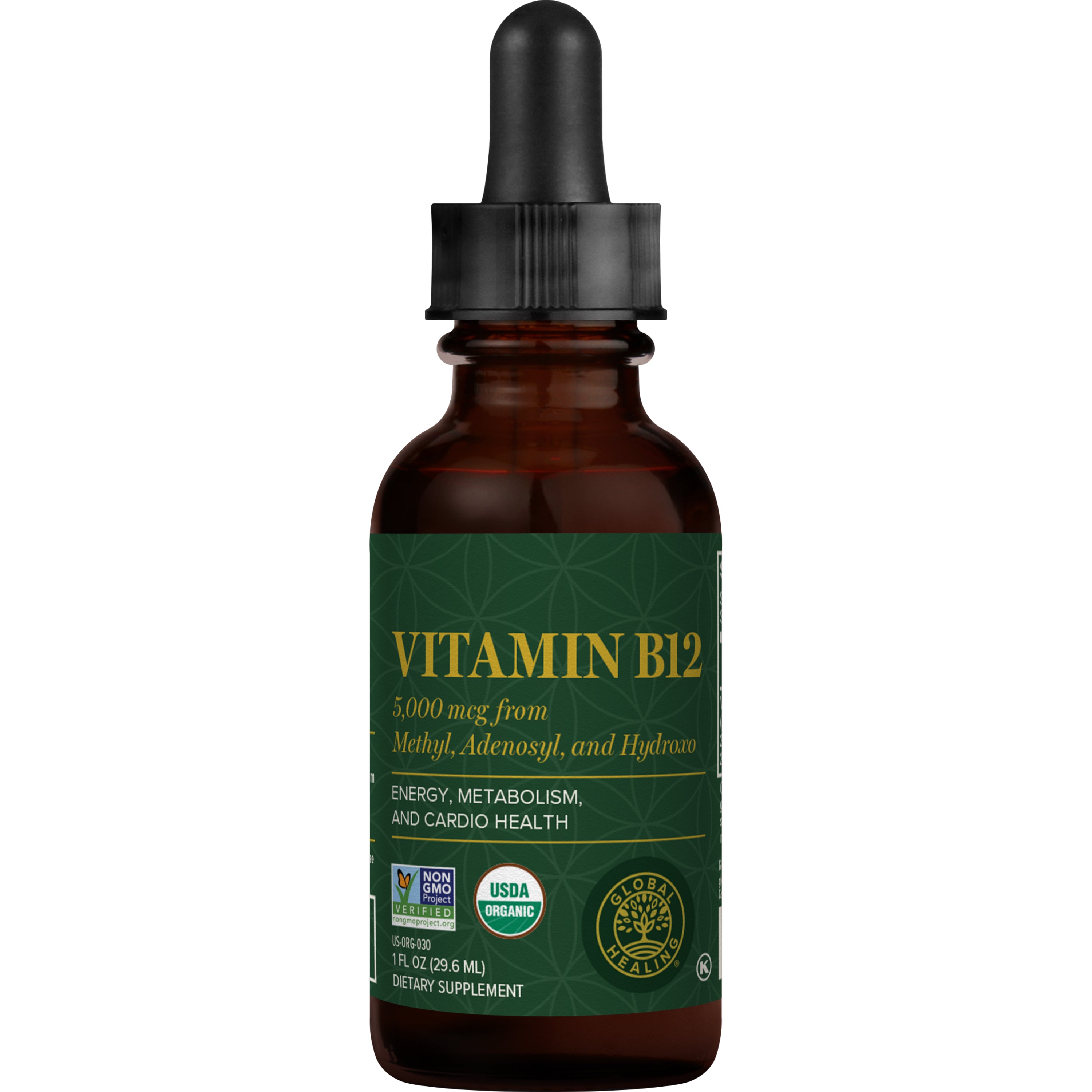 Organic Liquid Vitamin B12 Drops, 5000mcg, 1 fl oz I22795