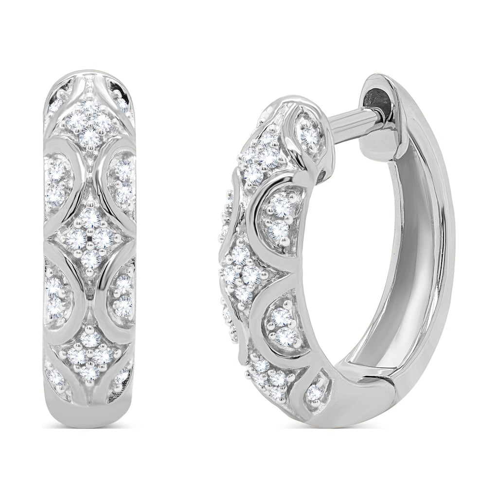 18K White Gold Plated Hoop Earrings H77964