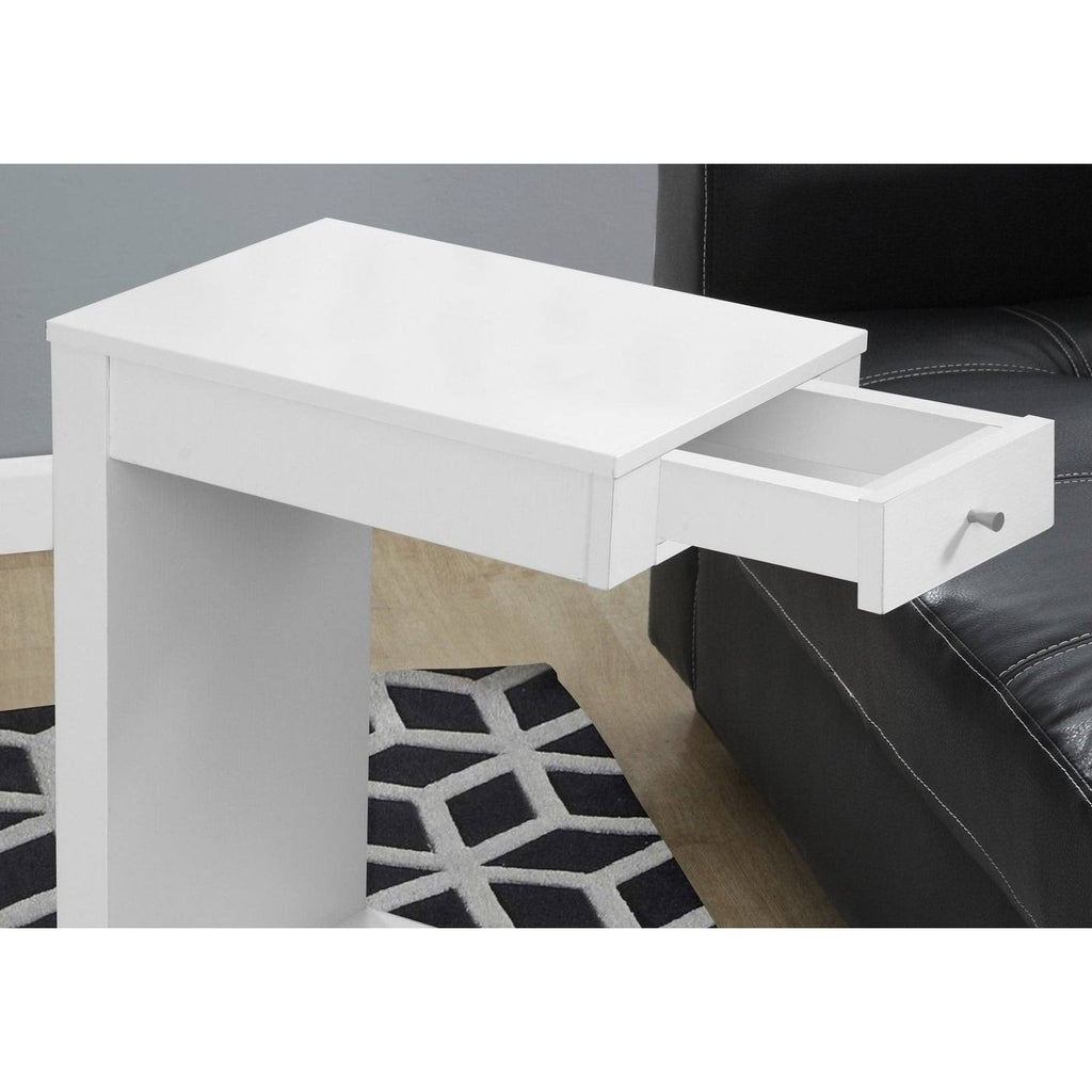 White Accent Table with Drawer G255074