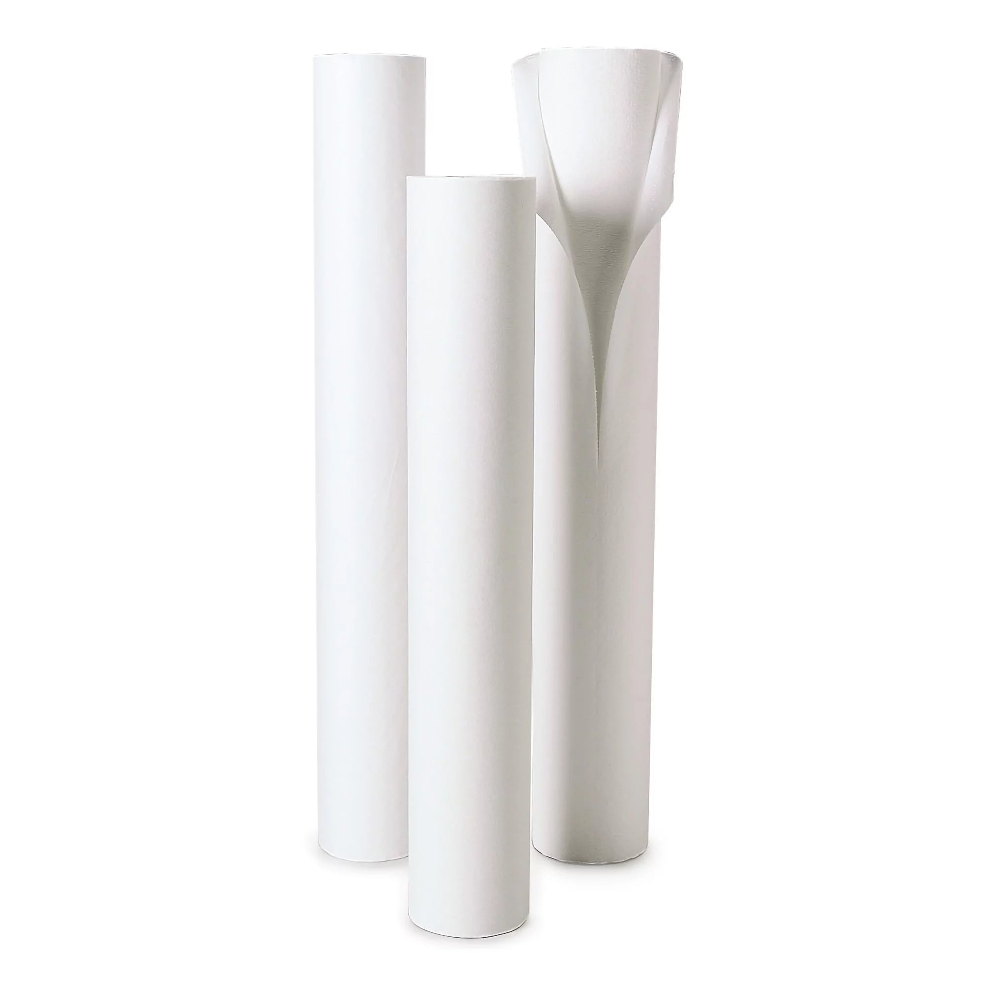 White Crepe Table Paper 24'' W x 125' L 12 Rolls P47645