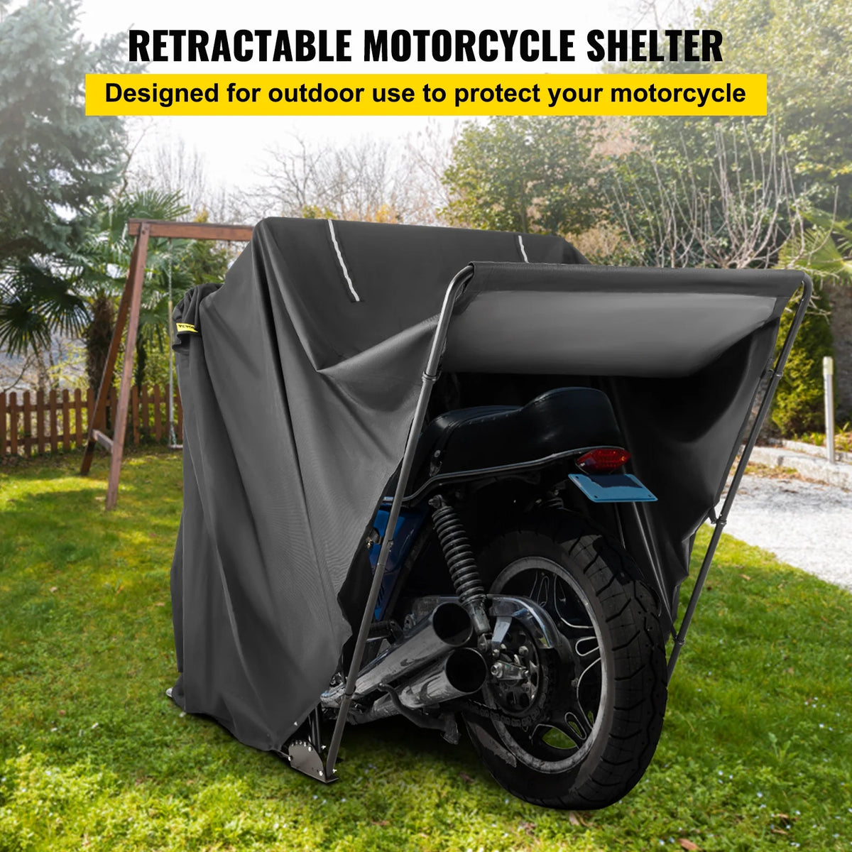 Heavy Duty Motorcycle Cover, 600D Oxford Waterproof with Lock-Holes & Storage Bag S222722