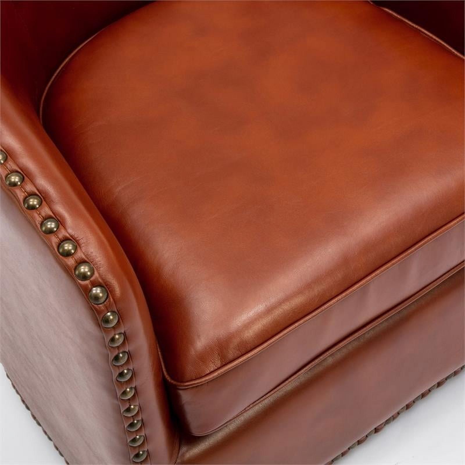 Caramel Faux Leather Swivel Arm Chair T6011