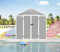Gray 8x8 FT Outdoor Resin Storage Shed B56003