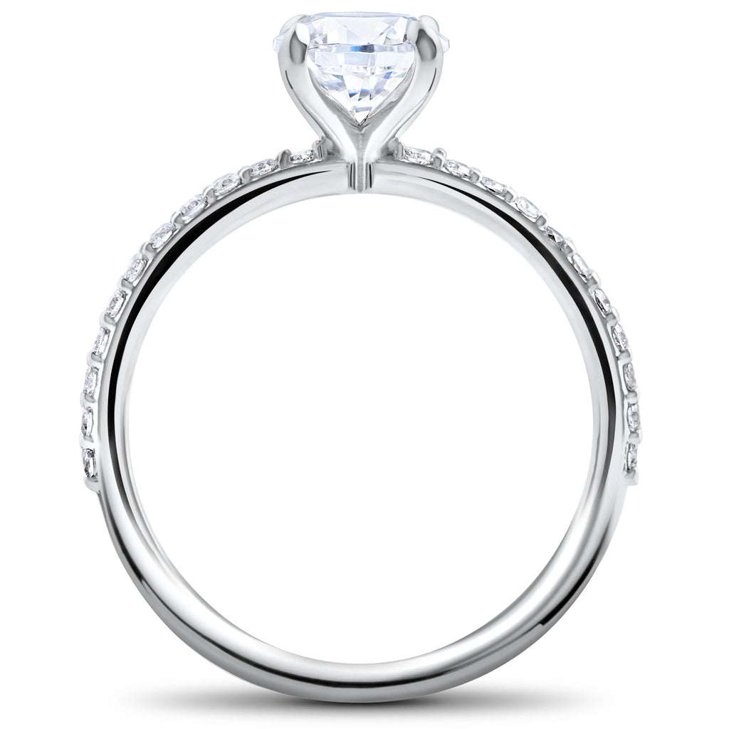 14k White Gold Lab Grown Diamond Engagement Ring I496