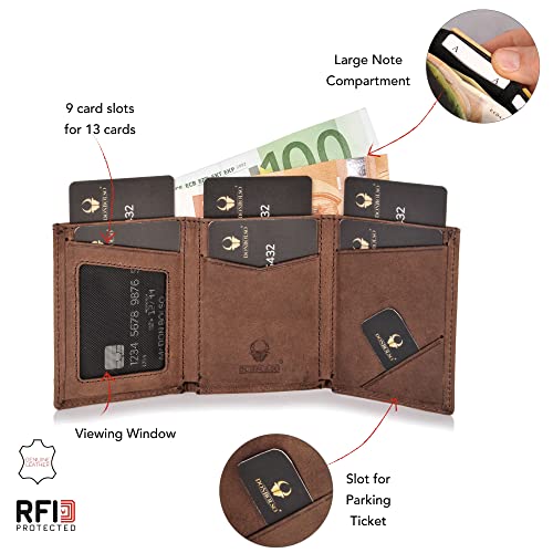 Slim Genuine Leather Wallet with RFID Protection T34361