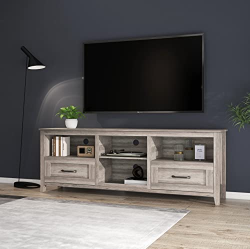 70" Wood TV Stand with 2 Drawers and 4 Storage Compartments S83179