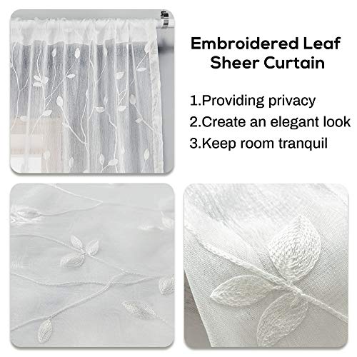 White Taupe 53 x 84 Inch Semi Sheer Voile Curtains V542