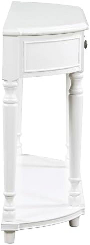 Antique White Wood Half Console Table with Drawers S823369