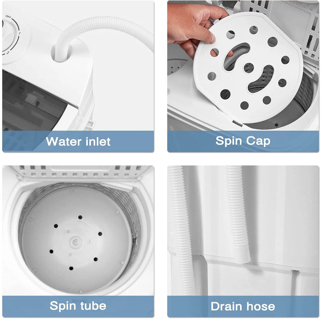 White Twin Tub Portable 16.5 lbs. Washing Machine and Dryer Combo U453