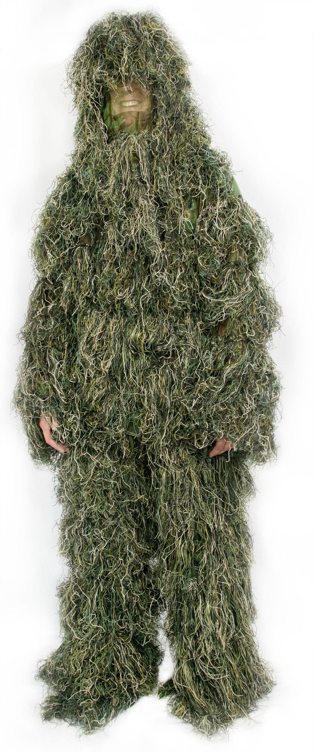 XL/XXL Camo Woodland Camouflage Forest Hunting 4-Piece Ghillie Suit with Bag O430